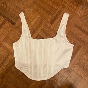 Corset Top in White Satin from Missguided
